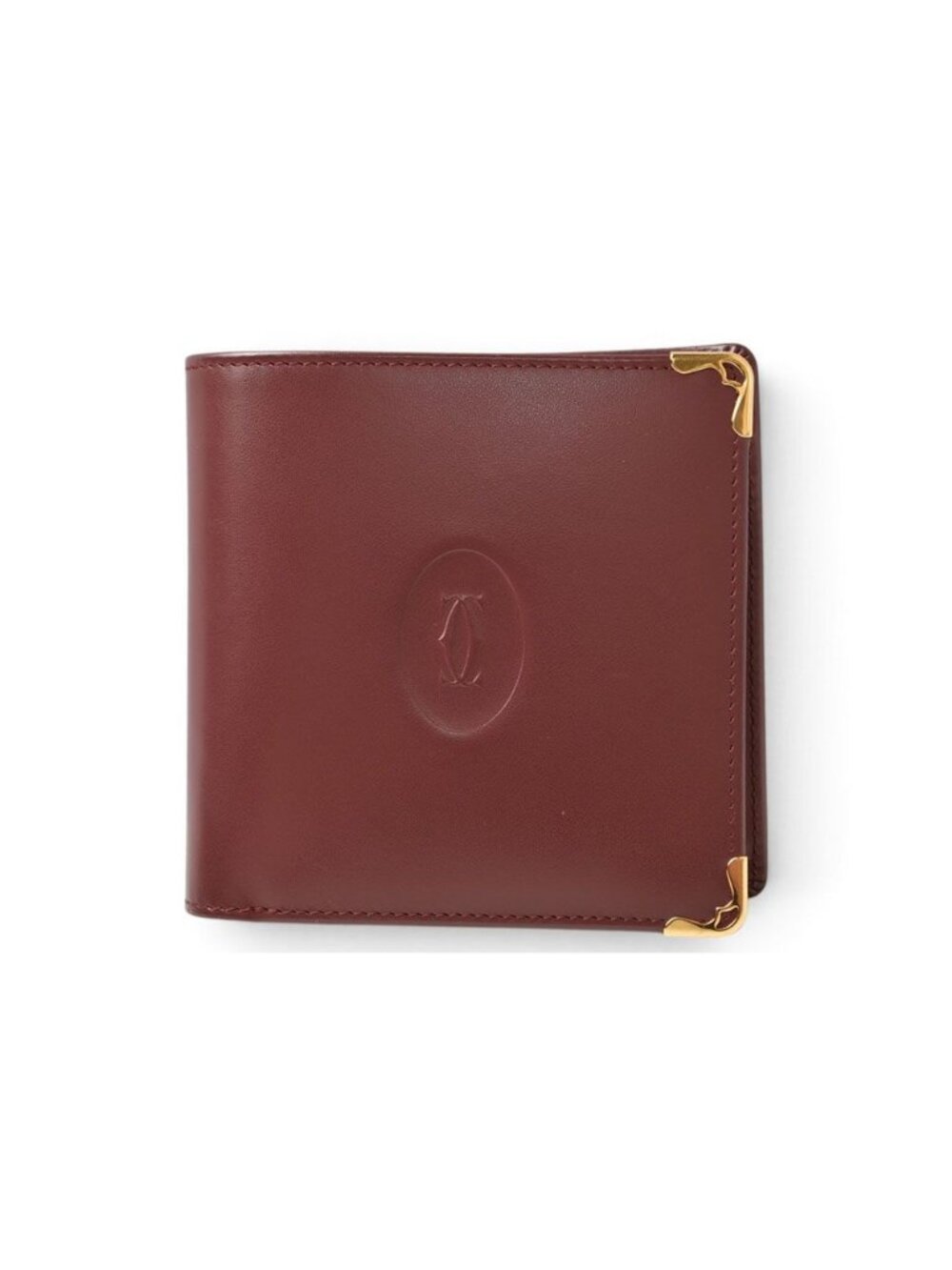 Cartier Folded Wallet Bifold Vintage Must de Cartier Bordeaux